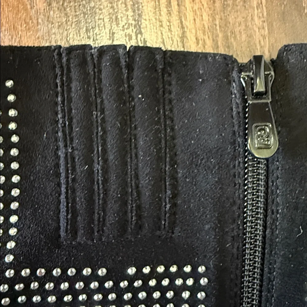 Ashro Black and Silver Textured Over The Knee Boot